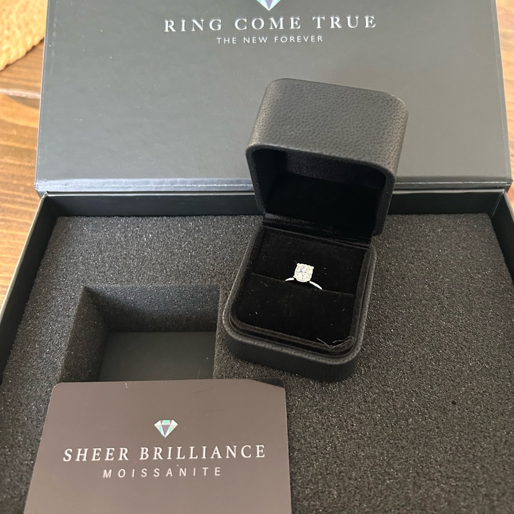 Moissanite Engagement Ring 1.5ct Antique Cushion Cut